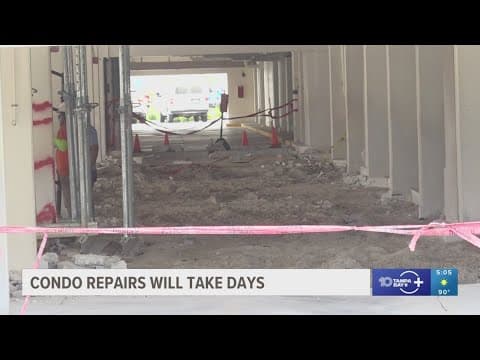 Repairs to take days at Clearwater Beach condo with crack in structural pillar
