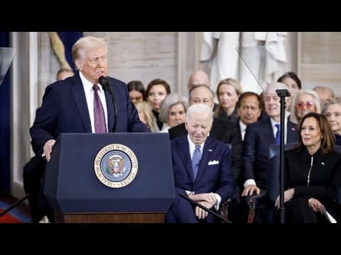 President Trump addresses hostages in Middle East returning home in inauguration speech