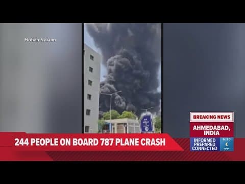 Air India plane bound for London crashes with 242 passengers onboard