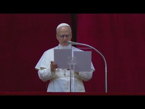 New Pope Leo XIV leads first Sunday blessing
