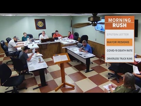 Small town mayor resigns from office during a public meeting