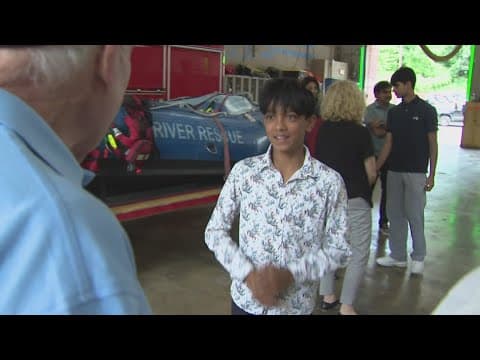 Montgomery County firefighters reunite with 12-year-old they rescued from dangerous flood waters