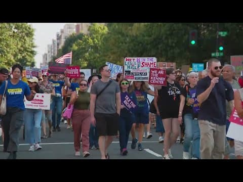 Pro-labor demonstrators march through DC