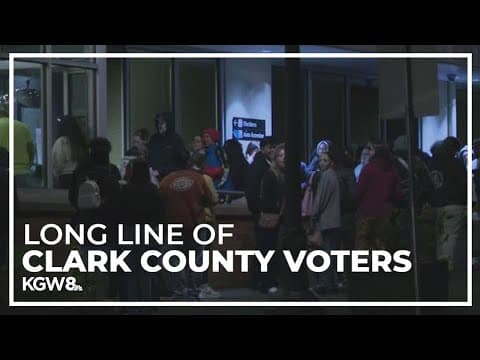 Long line of voters forms at Clark County Elections office
