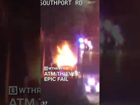 Attempted ATM theft leads to chase, car fire