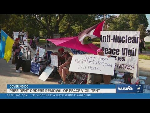 A decades-long peace vigil outside the White House is dismantled after Trump's order
