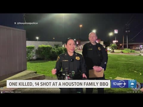 1 killed, 14 shot at Houston family BBQ