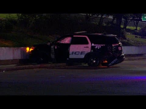 HPD update: Officer hurt when SUV runs red light, crashes into patrol car