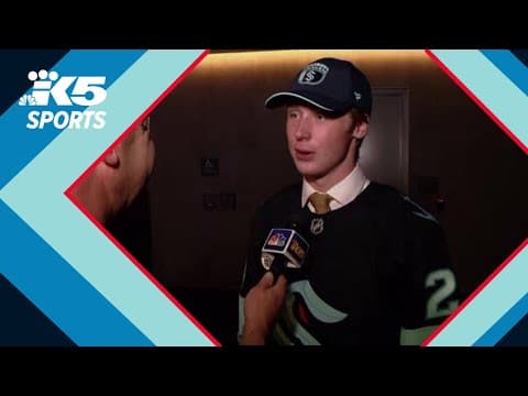 Berkly Catton chats one-on-one with KING 5's Paul Silvi at 2024 NHL Draft