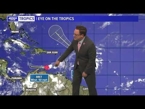 Friday night tropical update: Bret and Cindy on the move but weakening