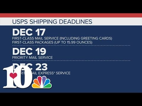 Holiday shipping deadlines coming up soon