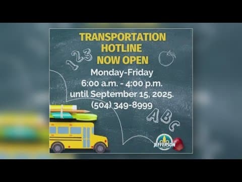 Jefferson Parish Transportation Hotline Now Open