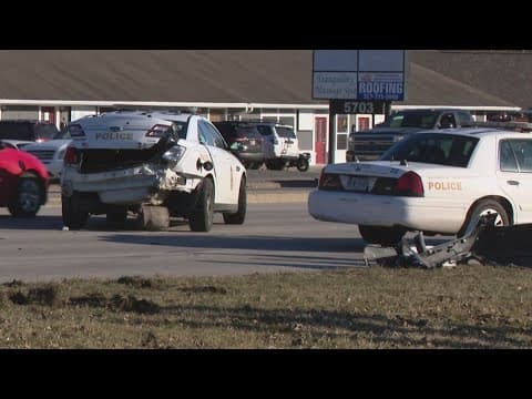 Police officers crash during chase on Indianapolis' south side, suspects arrested