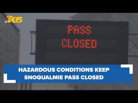 Freezing rain, avalanche danger keeping Snoqualmie Pass closed Christmas Eve