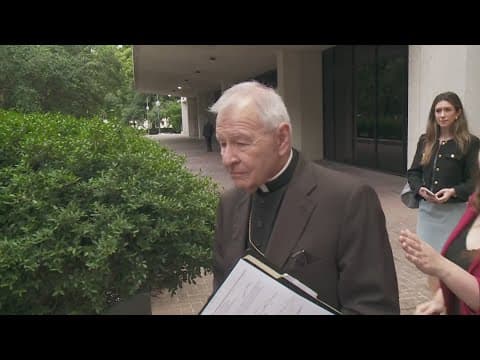 Archbishop Gregory Aymond testifies under oath in closed court session