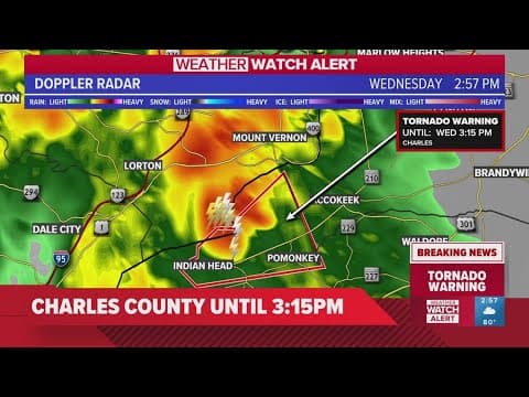 Tornado Warning in Charles County, Maryland
