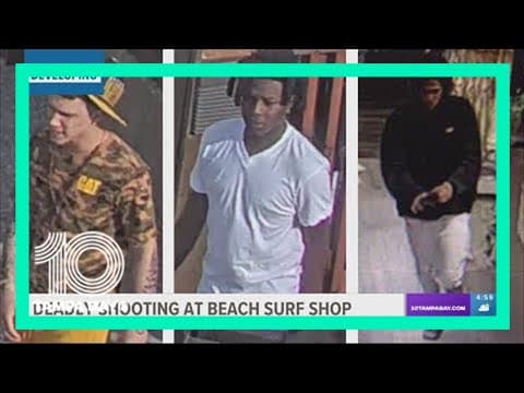 Clearwater police searching for 3 people in connection to beach surf shop shooting
