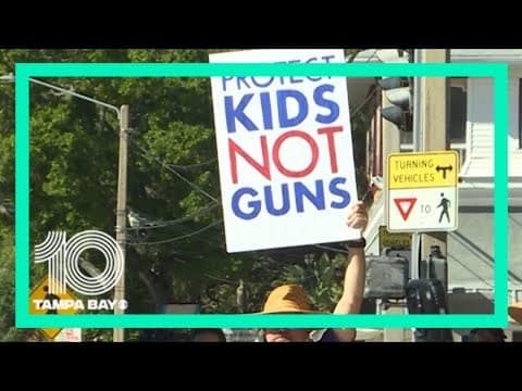 Florida families impacted by active shooters and gun violence protest proposed gun legislation