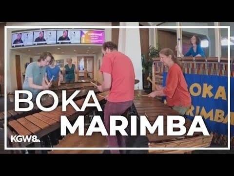Boka Marimba performing  at Pioneer Courthouse Square