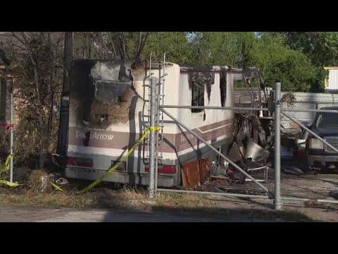 Person hospitalized after RV catches fire off of Gulf Freeway near Winkler