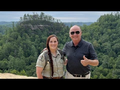Chuck's Big Adventure in Kentucky: Interview with naturalist Samantha Evans at top of skylift