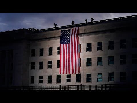 9/11 Remembrance: American Flag Unfurled At Pentagon