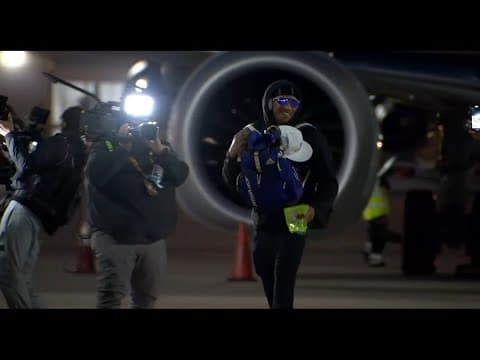 WATCH: UW football players land in Houston ahead of College Football Playoff National Championship