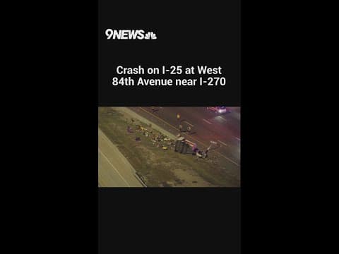Car with U-Haul crashes on I-25 near I-270