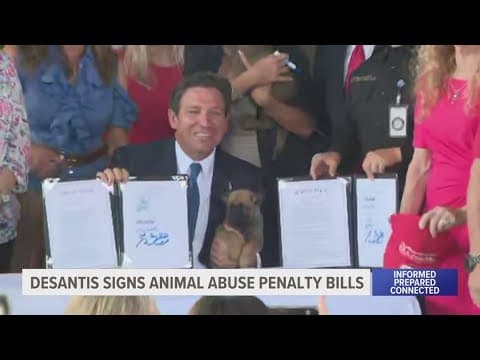 DeSantis signs animal cruelty bills based on two dogs from the Tampa Bay area
