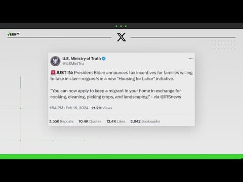 Is there a tax incentive for people who house migrants? | Verify