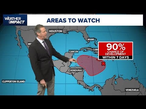 Tropics update: Disturbance in Carribean now has 90% chance of development