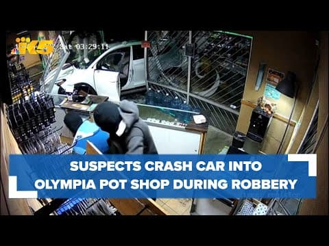 Olympia Police seek suspects who crashed car into pot shop during burglary