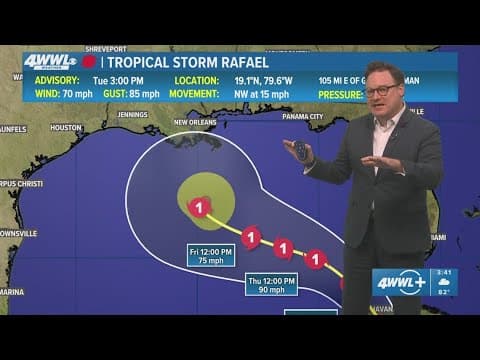 Tropical Storm Rafael strengthens in the Caribbean, expected to become Hurricane