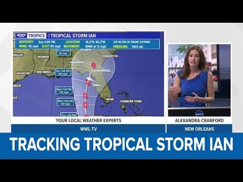 Sunday 4pm Tropical Storm Ian Update: Ian begins turning northwest