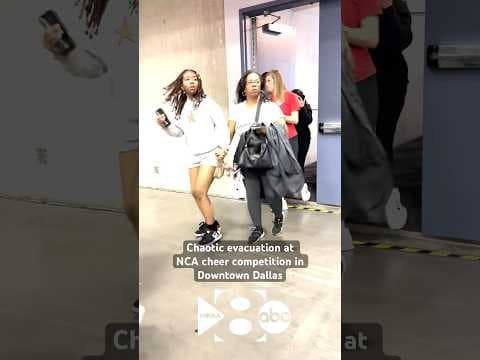 Video captured the moment hundreds evacuated in Downtown Dallas after a fight, police say.