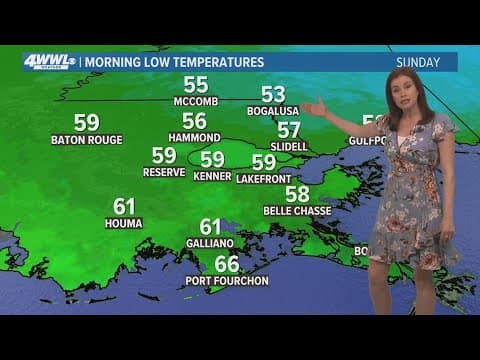 New Orleans 10pm Weather: Delightful Sunday, rain expected Monday