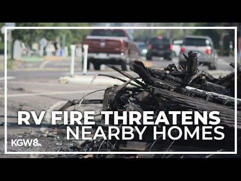 Homeless camp burns down in Southeast Portland