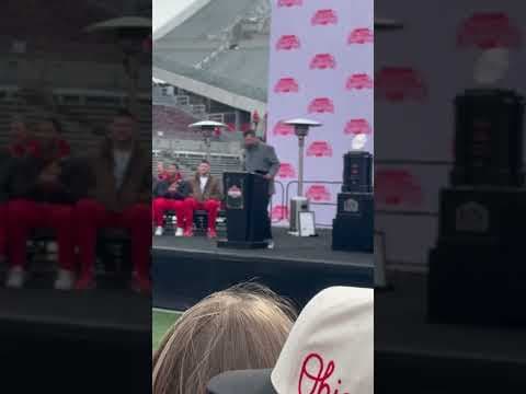 Ohio State head coach Ryan Day thanks Buckeye fans for their support throughout the season.