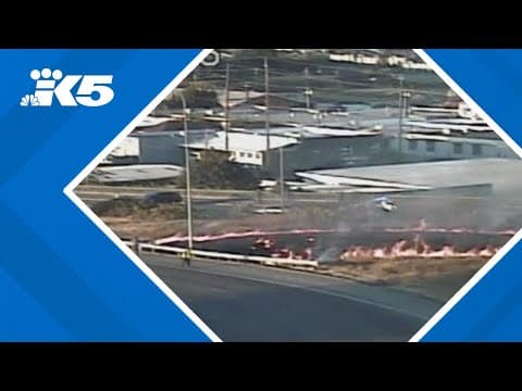 Deadly crash sparks brush fire in Everett