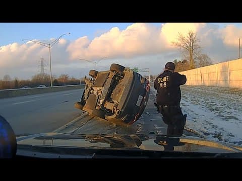 Dashcam video shows crash, stolen vehicle pursuit through Columbus