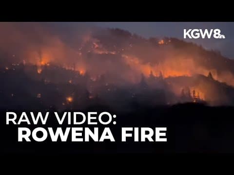 Raw video: Large flames from the Rowena Fire near The Dalles Thursday