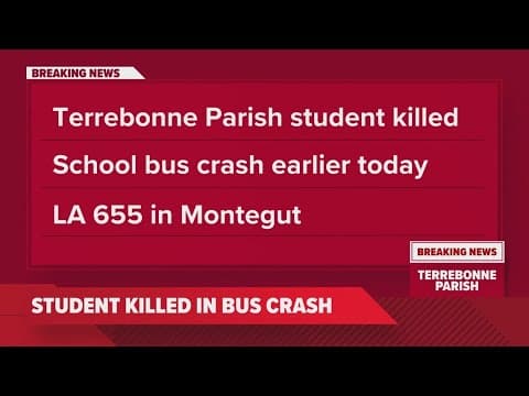 Terrebonne Parish student killed in school bus crash, Louisiana State Police say
