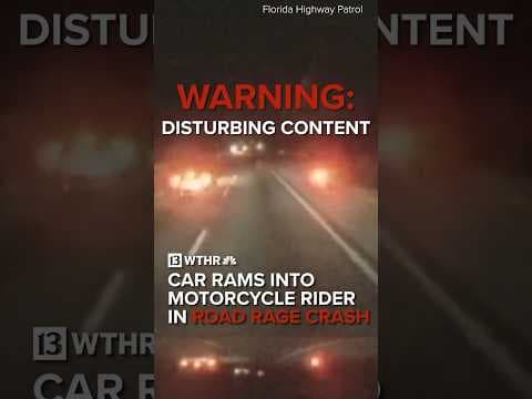 Car rams into motorcycle rider in road rage crash