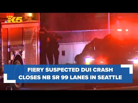 BREAKING: Fiery car crash closes all northbound lanes of SR 99 after tunnel