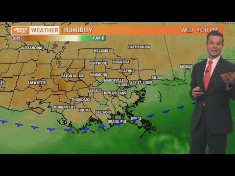 New Orleans Weather: Front arrives today with a few storms and less humid air