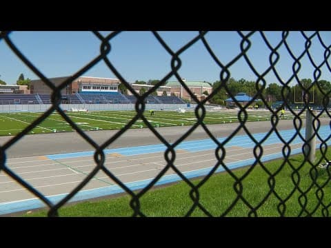 Storms destroy football field at private catholic school in Virginia