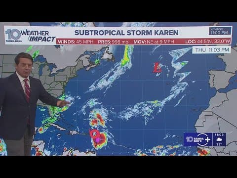 Tracking the Tropics: Subtropical Storm Karen forms in north Atlantic as Jerry nears Leeward Islands