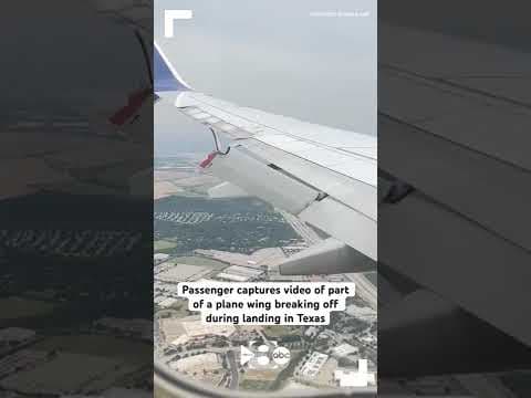 Part of a plane wing breaks off during flight in Texas