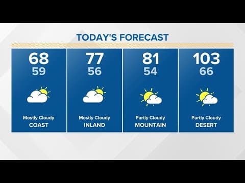 Marine layer leads to more May Gray as monsoonal moisture increases chance for humidity, t-storms