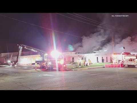 Multiple crews fight business fire in Matthews